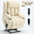 thumbnail image 4 of Recliners and Massage Chairs Dual Motor Infinite Position Up to 350 LBS Leatherair Power Lift Recliner Chair, Heavy Duty Motion Mechanism with 8-Point Vibration Massage and Lumbar Heating, Stainless, 4 of 20