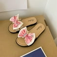thumbnail image 2 of SERTG Kids Summer Stripe Bow Flops Versatile Soft Sole Non-Slip Casual Beach Sandals for Girls Outdoor Play and Daily Activities Comfortable Footwear(Pink,18-24 Months), 2 of 7
