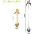 thumbnail image 2 of 6 Pcs Cat Spoon Coffee Tea Spoon Set, Stainless Steel Hanging Cup Teaspoons Mini Long Cut Crday Gift, 2 of 5