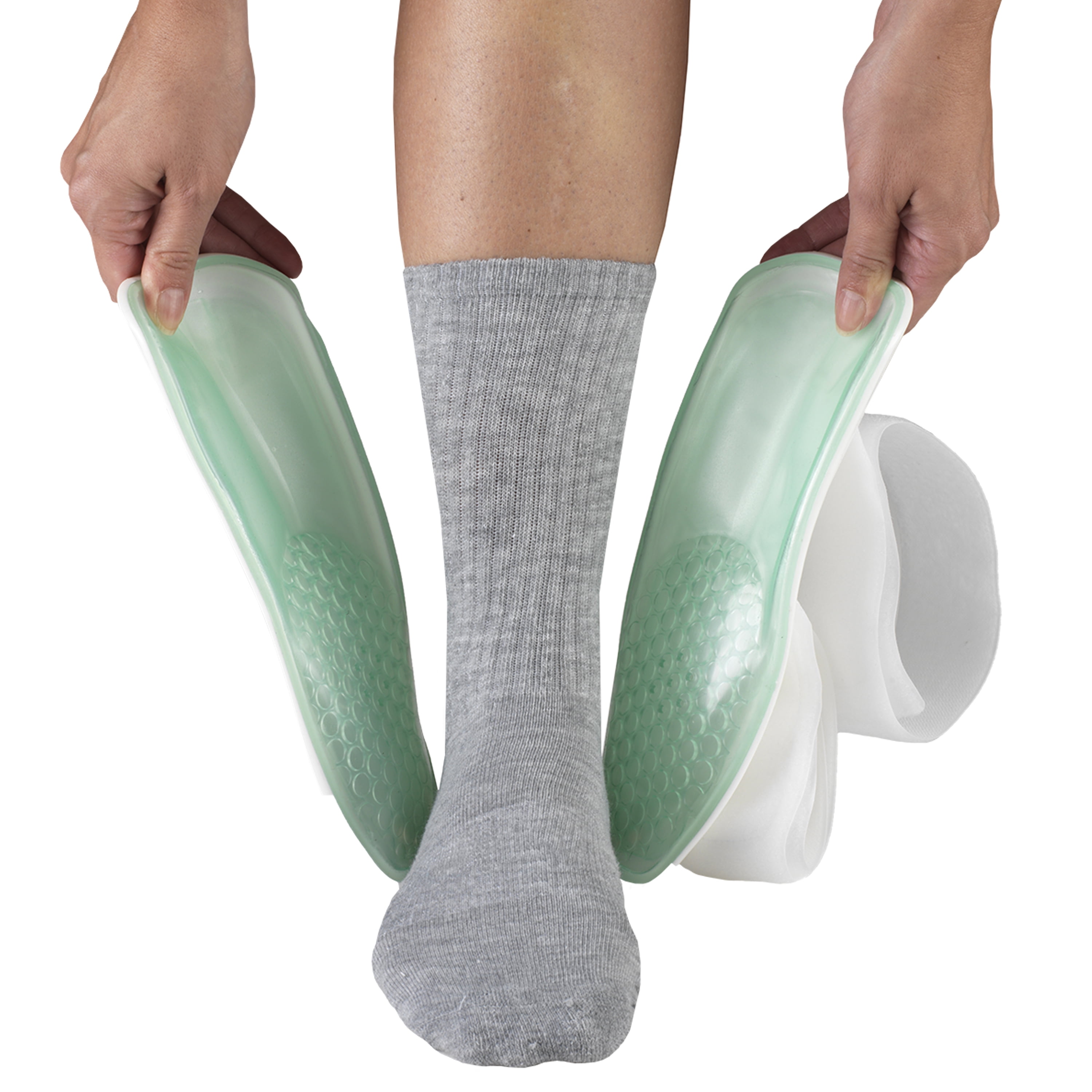 OTC Ankle Stirrup Brace with Airform Pads, Left Leg, White, Adult