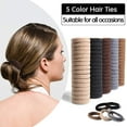 thumbnail image 4 of Square 200 Pcs Thick Seamless Brown Hair Ties, Ponytail Holders Hair Accessories No Damage for Thick Hair (Natural Colors), 4 of 8