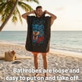 thumbnail image 4 of Quick Dry Hooded Towel Robe Plus Size Microfiber Changing Cover Up for Beach Swim Travel, 4 of 7
