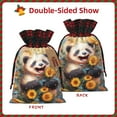 thumbnail image 2 of Rocae Elegant Cute Panda Sunflower Print Christmas Drawstring Linen Gift Bag with Drawstrings Treat Bag Goody Present Bags for Christmas Party Favor, 2 of 8