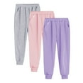 thumbnail image 2 of CPNG 3 Pack Girls Boys Baggy Lightweight Sweatpants Solid Color Sweat Pants Elastic Waist Soft Casual Joggers(Light Ashy,11-12 Years), 2 of 9
