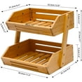 thumbnail image 2 of UPTRUST Fruit Basket, 2 Tier Bamboo Fruit Bowl for Kitchen Counter, 11" Tall Produce Storage Stand for Vegetables and Snack, 15 mm Thickness (Self-Assembly), 2 of 6