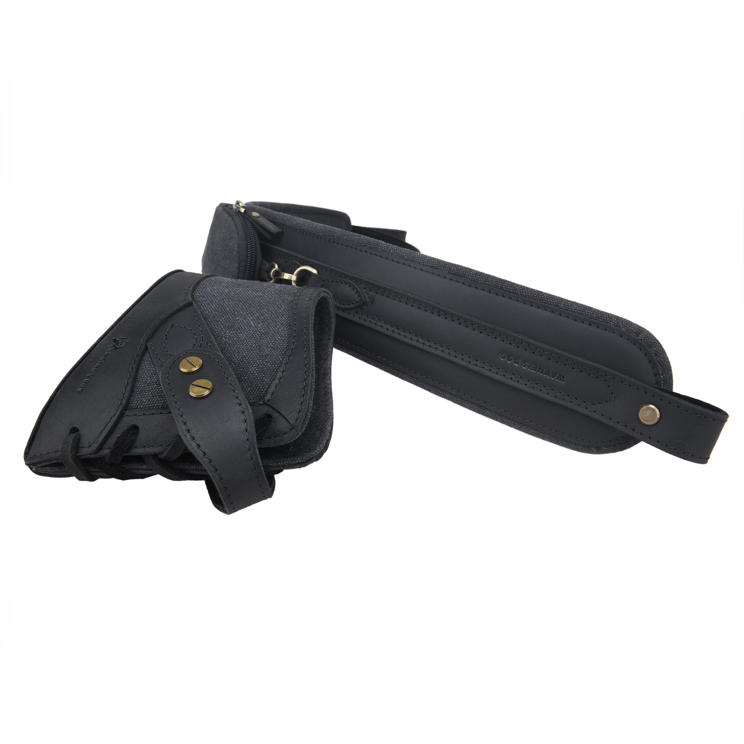 WAYNE'S DOG Vintage Canvas Leather Rifle Recoil Pad Buttstock with Gun Shoulder Sling Strap