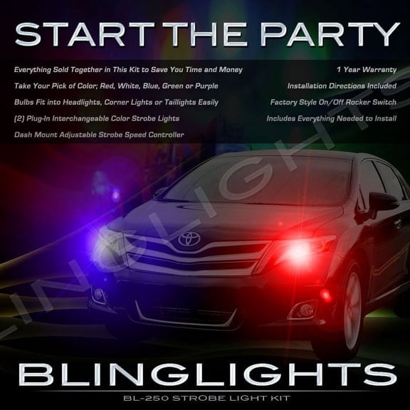For Toyota Venza Emergency Strobe Light Kit for Headlamps Headlights Turnsignals Taillamps Taillights