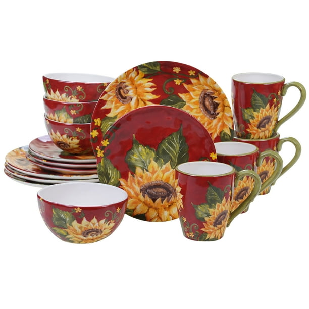 Sunset Sunflower 16pc Dinnerware Set