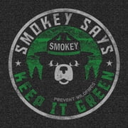 Tee Luv Mens Faded Smokey Bear Keep It Green Shirt (S)