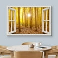 thumbnail image 3 of wall26 Canvas Print Wall Art Window View Yellow Leaf Tree Autumn Forest Path Wilderness Nature Photography Realism Scenic Landscape Colorful Multicolor for Living Room, Bedroom, Office - 12"x18&, 3 of 5