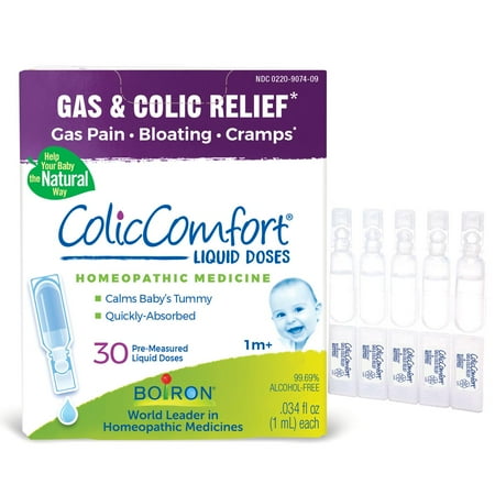Boiron ColicComfort Liquid Dose, Homeopathic Medicine for Colic & Gas Relief, Gas Pain, Bloating, Cramps, 30 Single Liquid Doses