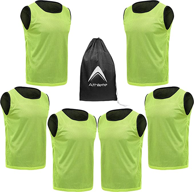Lot De 12 Dossards D'entraînement (chasubles) En Maille - Taille Adulte, 5 Couleurs Au Choix - Pour Foot, Basket, Rugby...