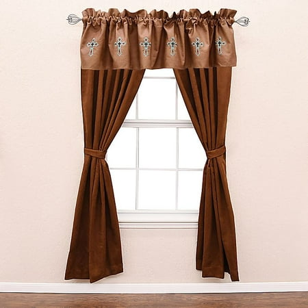 HiEnd Accents Las Cruces II 84-Inch Window Curtain Panel in Brown