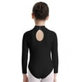 thumbnail image 4 of Sxiwei Kids Girls Stretchy Long Sleeve Turtleneck Gymnastic Ballet Dance Leotard Workout Jumpsuit Black S, 4 of 7
