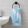 thumbnail image 2 of Unique Bargains 2 Pcs Rainbow Cotton Soft Absorbent Hand Towels Blue 28" x 13", 2 of 7
