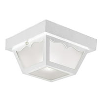 Design House 2-Light Indoor/Outdoor Damp Rated Flush Mount Ceiling Light, White