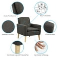 thumbnail image 4 of Lohoms Arm Lounge Chair, Modern Accent Fabric Chair Single Sofa Comfy Upholstered Arm Chair Living Room Home Office Furniture, Black, 4 of 8