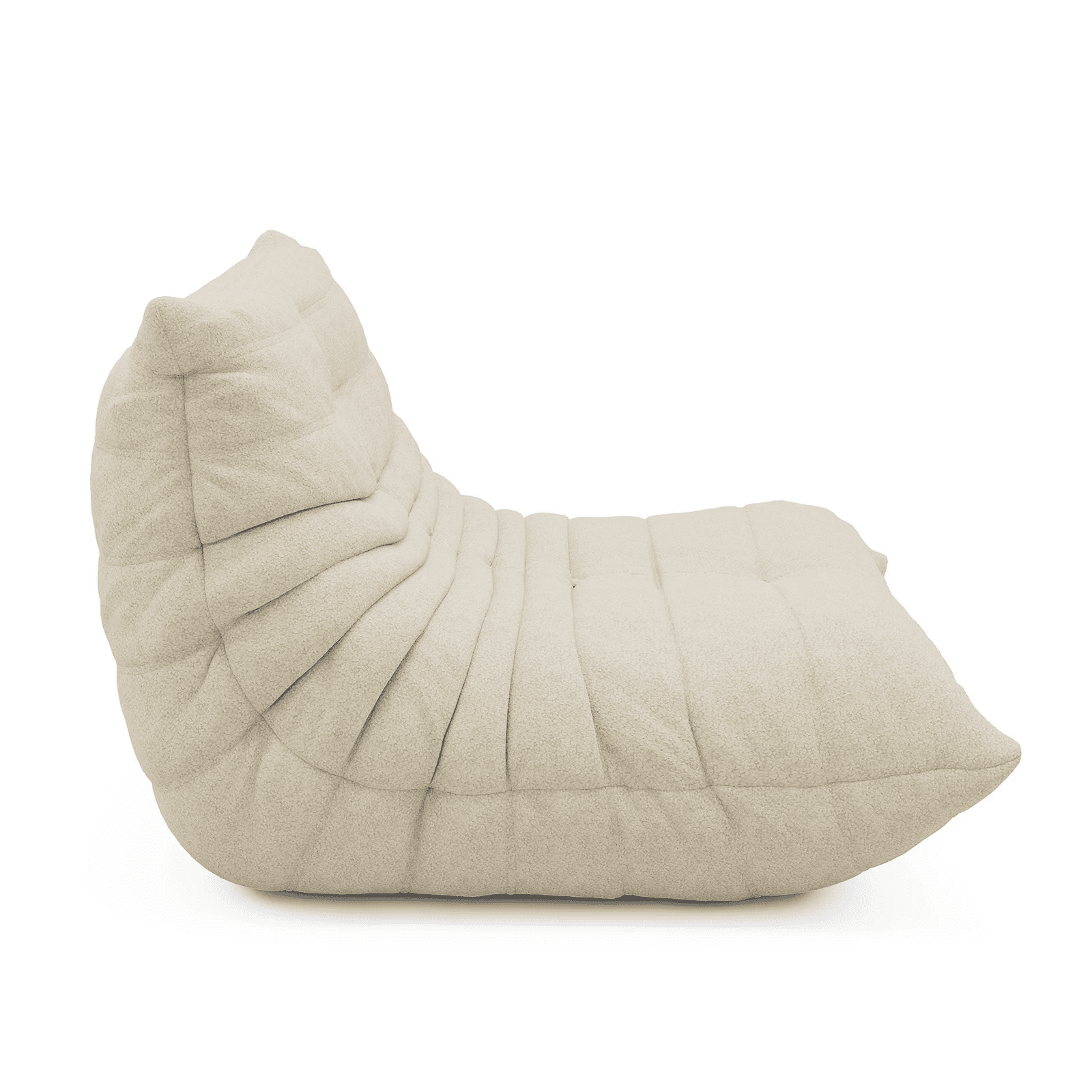Raffle Pinker Bean Bag Chair for Adults, Comfy Fireside Chair Bean Bag Sofa with Memory Foam, Large Lazy Sofa for Living Room Bedroom Office, White