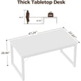 thumbnail image 2 of unbranded 48 Inch Computer Desk, 1" Thick Heavy Duty Industrial Office Desk, Modern Simple Study Writing Table for Home Office Bedroom Workstation, White, 2 of 18