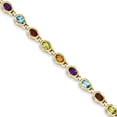thumbnail image 4 of 14K Yellow Gold Gemstone Rainbow Bracelet, 4 of 6