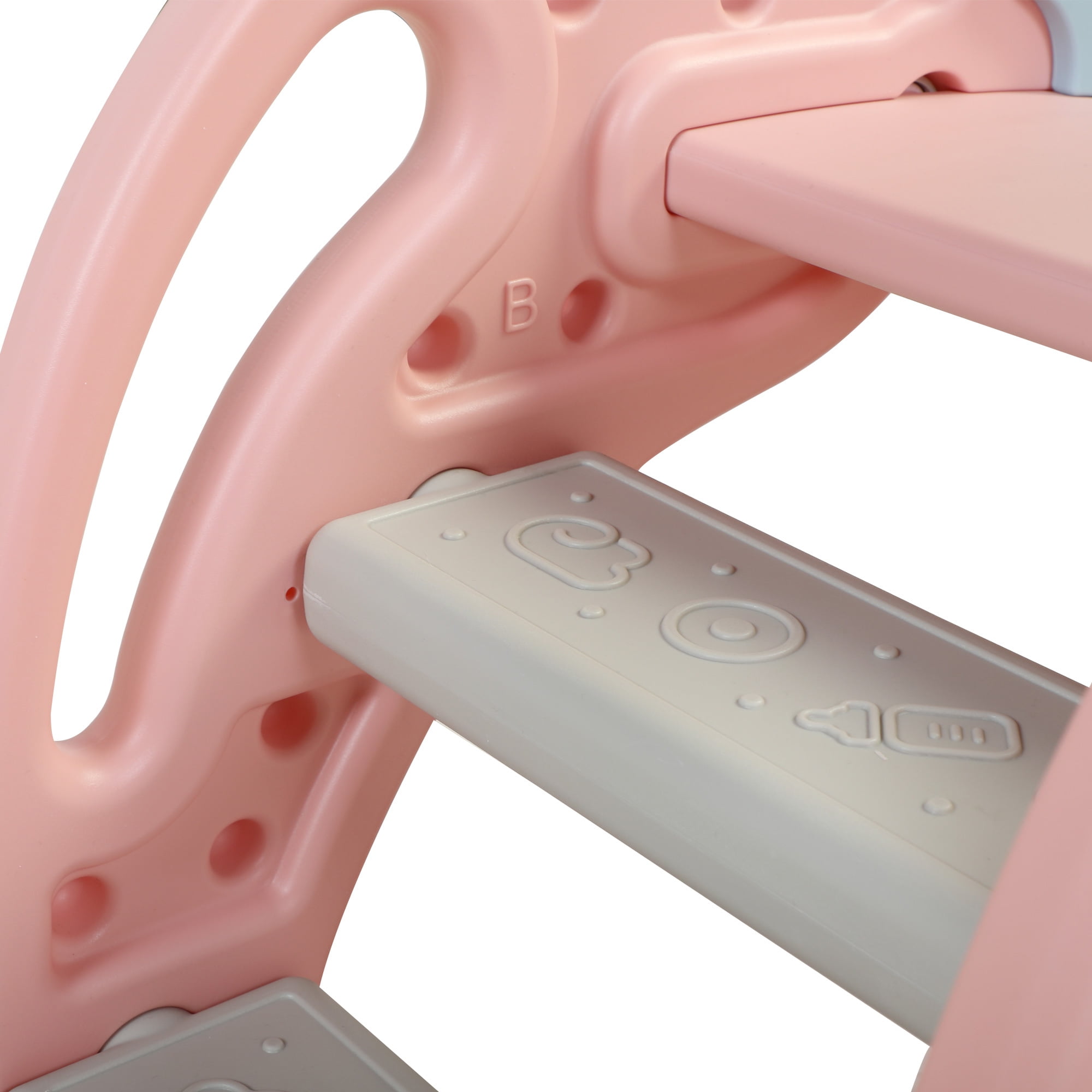 2 in 1 Slide, Toddler Freestanding Extra Long Slide with Basketball Hoop & Ball for Baby Playing IndoorOutdoor, Easy Assembly, Pink