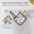 thumbnail image 4 of Yayeee Oven Mitts and Pot Holder Set of 2 Heat Resistant Kitchen Gloves Baking Hot Pad, Cartoon Orange Houses, 4 of 5