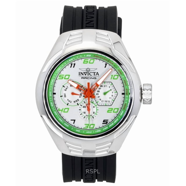 Invicta Reloj de Cuarzo Racing con Correa de Silicona y Esfera Plateada 47726 para Hombre