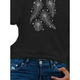 thumbnail image 4 of FASHIONWT Women Pure Color Print Long Sleeve Pullover Top Loose Base T-Shirt, 4 of 4