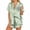 Mint Green, variant on Miqool Womens Satin Pajamas Set Button Down 2 Piece Pjs Cute Ruffled Shorts Set Soft Sleepwear Nightwear