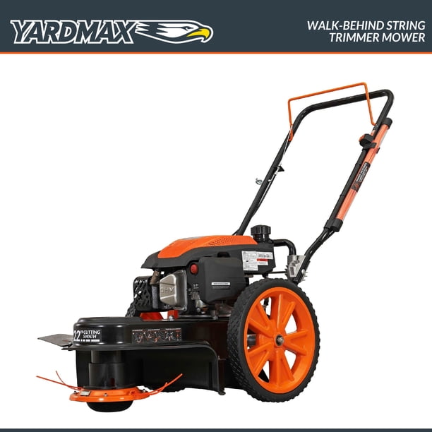 YARDMAX 22 in. 170cc Gas Walk Behind String Trimmer Mower