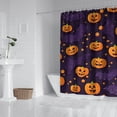 thumbnail image 2 of Halloween Pumpkin Bat Pattern Shower Curtain 72"x84" ,Bathroom Decorative Shower Curtains Set with 12 Hooks,Modern Waterproof Washable Shower Curtain, 2 of 6