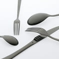 thumbnail image 3 of REGALWOVEN 5 Piece Silverware Set, Stainless Steel Flatware, Mirror Polished Cutlery Set, Serving Utensils Set for  Dining Eating Tableware Black 5, 3 of 6