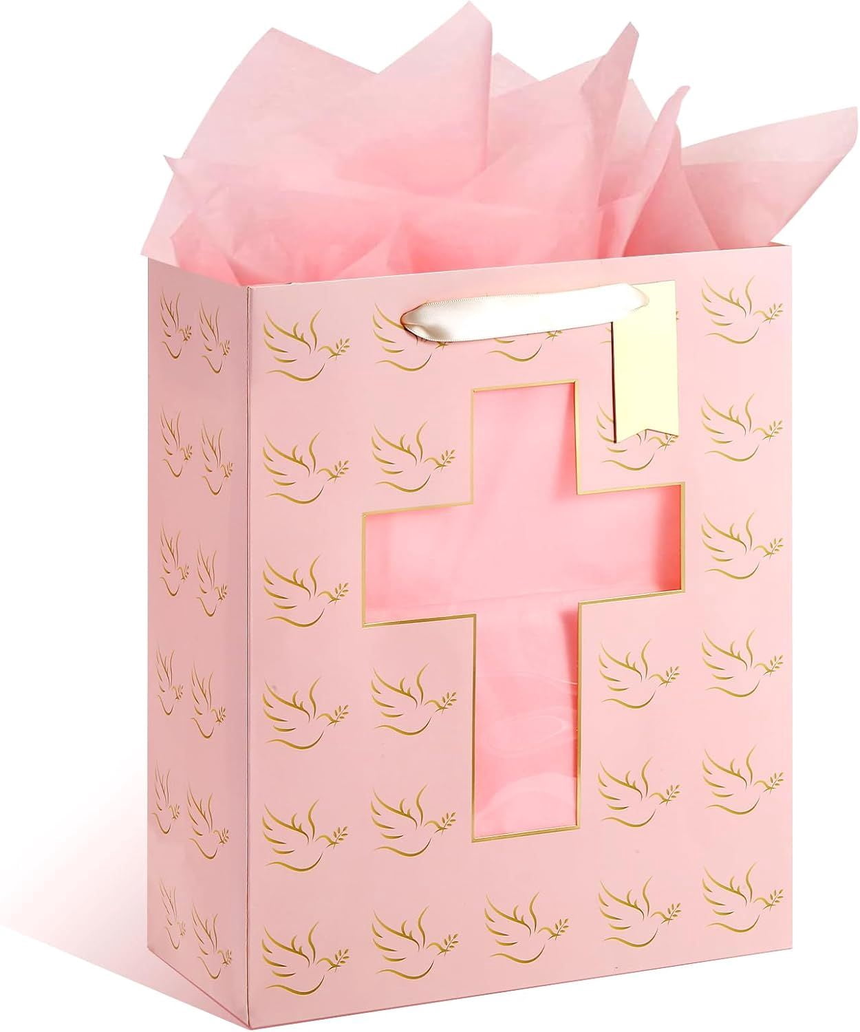 Gift Bag, 13" Large Flower Gift Bag, For Easter, Birthdays, Bridal Showers, Weddings, Baby Showers, Mother's Day, 10" x 5" x 13" with Tissue Paper Visit the Sawnfay St