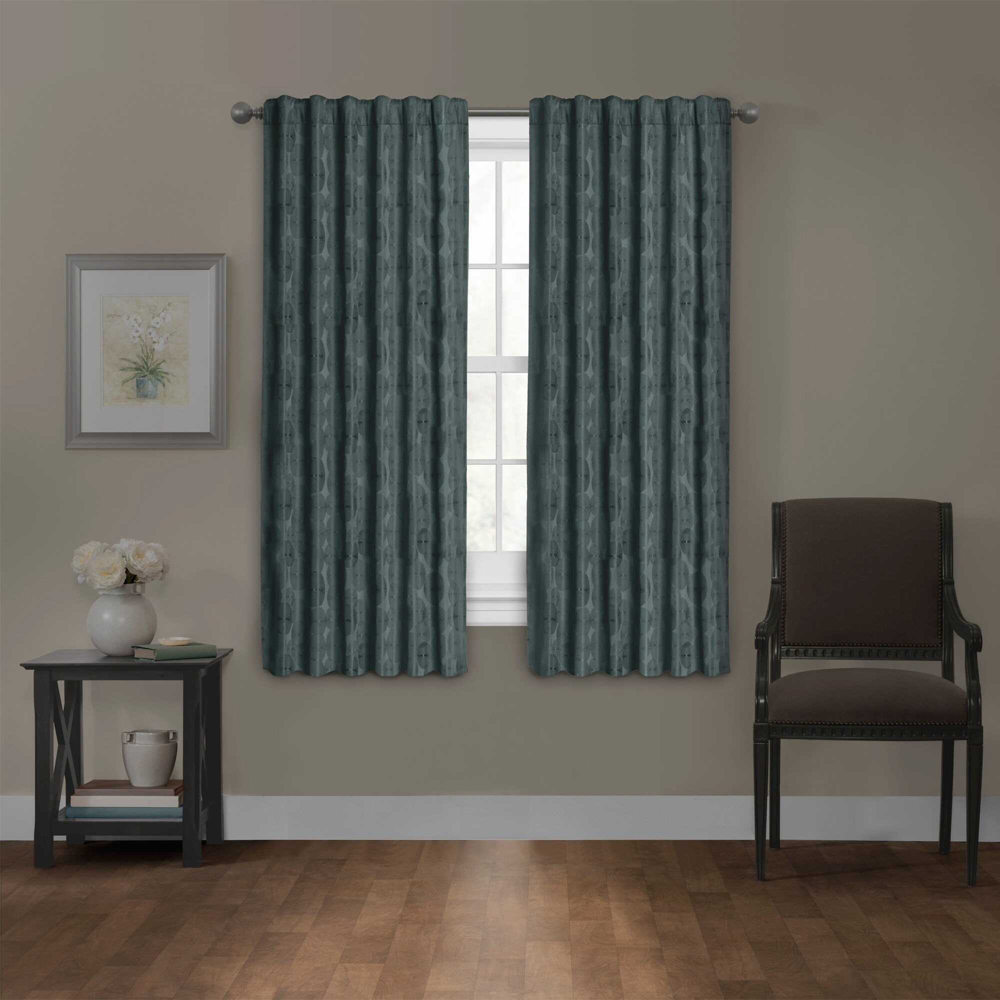 Carlton Blackout Platinum Smart Curtains Window Curtain Panel, 50 x 63