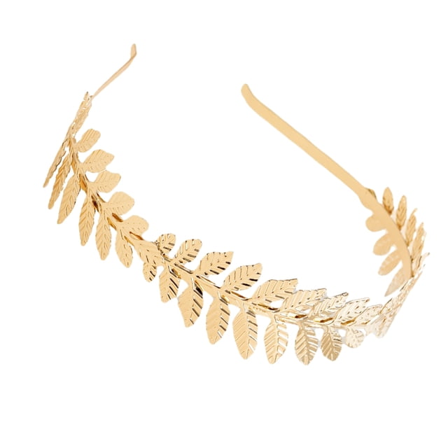 Minnieouse Hermosos regalos Diadema con rama de hoja para amigos y familiares Diadema con rama de hoja romana Bandas para la cabeza Accesorio para el cabello Oro