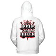 thumbnail image 2 of Lotusprinthandmade Jesus Saved My Queen/ King Matching Couple White Hoodie 2D (M), couple hoodie with jesus message, matching hoodies for couples, 2 of 4