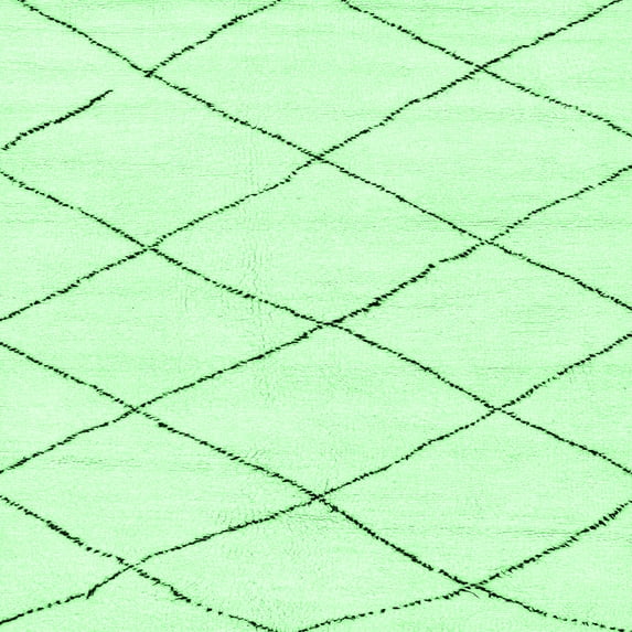 Ahgly Company Indoor Square Solid Emerald Green Modern Area Rugs, 4' Square