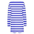 thumbnail image 5 of IROINNID Cardigan for Women Open Front Lightweight Long Sleeve Stripe Printed Cardigan Casual Coat Outerwear/ Jacket with Pocket,Blue, 5 of 5