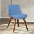 thumbnail image 2 of Armen Living Agi Upholstered Dining Side Chair in Blue and Walnut, 2 of 7