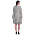 thumbnail image 4 of Moomaya Womens Manches Longues Imprimé Genou Longueur Robe Évasée Été Fluide Robe, 4 of 6