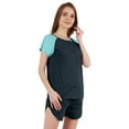 thumbnail image 3 of Inkmeso Solid 2 Pc Nightwear Set For Women Raglan Sleeves Button-Down Top & Shorts Sleepwear-76, 3 of 7