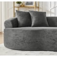 thumbnail image 5 of Newest Modern Cloud 4-Seater Sectional Curved Sofa, Minimalist Compression Living Room Couch, No Assembly Needed, Chenille, DarkGrey, 5 of 8