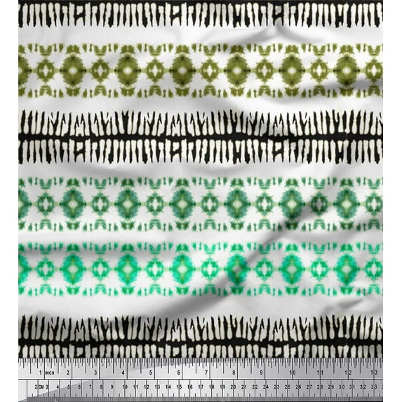 Soimoi Green Viscose Chiffon Fabric Shibori Tie-Dye Fabric Prints By Yard 42 Inch Wide