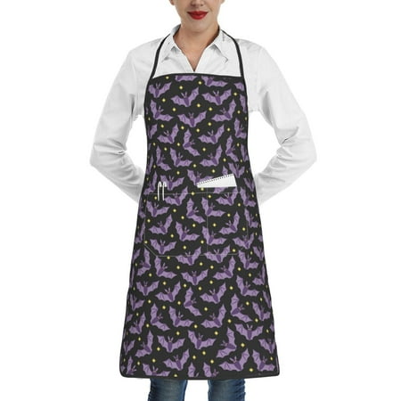

Sikiie Bat Purple Aprons for Kitchen Cooking Aprons Chef Apron for Men Women Chef
