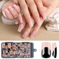 thumbnail image 6 of 120Pcs Medium Long French Tip Press On Nails, Multicolor European Style Fake Nails, Reusable Removable Glue‑On False Nail Tips for Women Girls Daily Party DIY Manicure Nail Art Supplies, 6 of 6