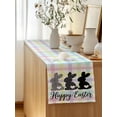 thumbnail image 5 of Table Runner 72 Inches Long for Kitchen Dining, Happy Easter Dresser Scarf Farmhouse, Dining Table Decorations for Wedding/Parties, Black White Polka Dots Rabbits Colorful Plaid 18 x 72 In, 5 of 8