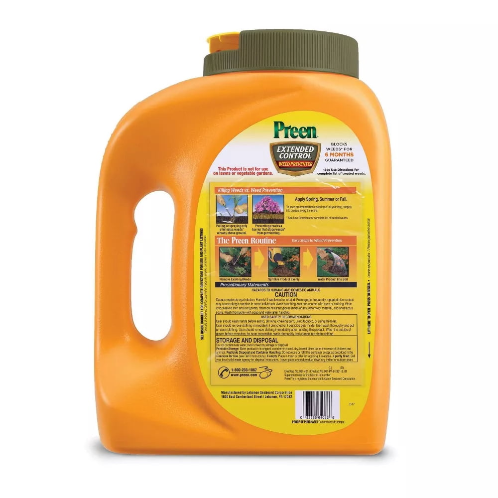 Extended Control Weed Preventer Herbicide - 4.93lbs: Lawn Care, Granular Formula, 805 sq ft Coverage