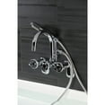 thumbnail image 2 of Kingston Brass AE8151RKX Webb 7-Inch Adjustable Wall Mount Clawfoot Tub Faucet with Knurled Handle and Hand Shower, Polished Chrome, 2 of 7