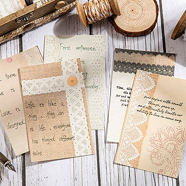 LA TALUS 30Pcs Semitransparent Scrapbook Paper Smooth Surface Tearable Lace  Scrap Booking Paper for Record Style 1 One Size