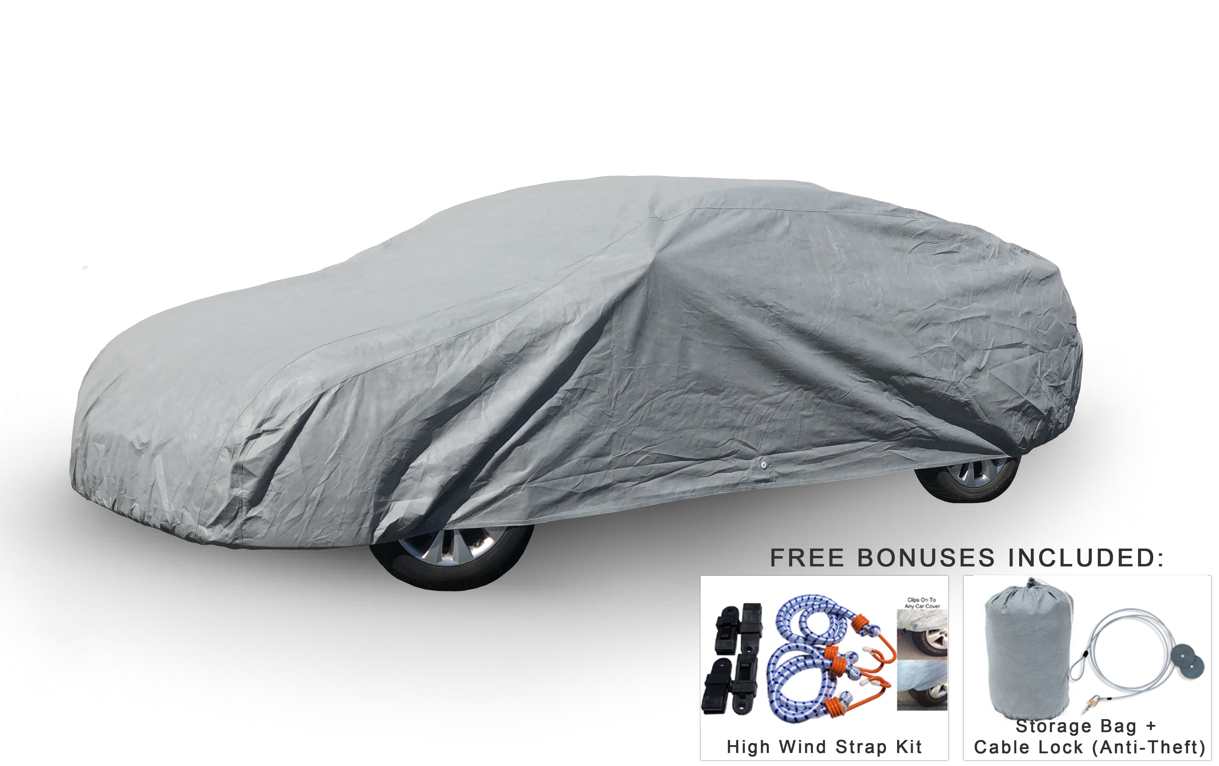 Audew Waterproof Car Covers, 6 Layer Heavy Duty Full Exterior Covers  Universal UV Snow Rain Wind Dust Protection, Fit Length up to 190 